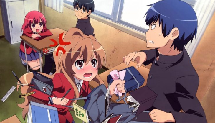 Anime Toradora com os personagens principais na capa